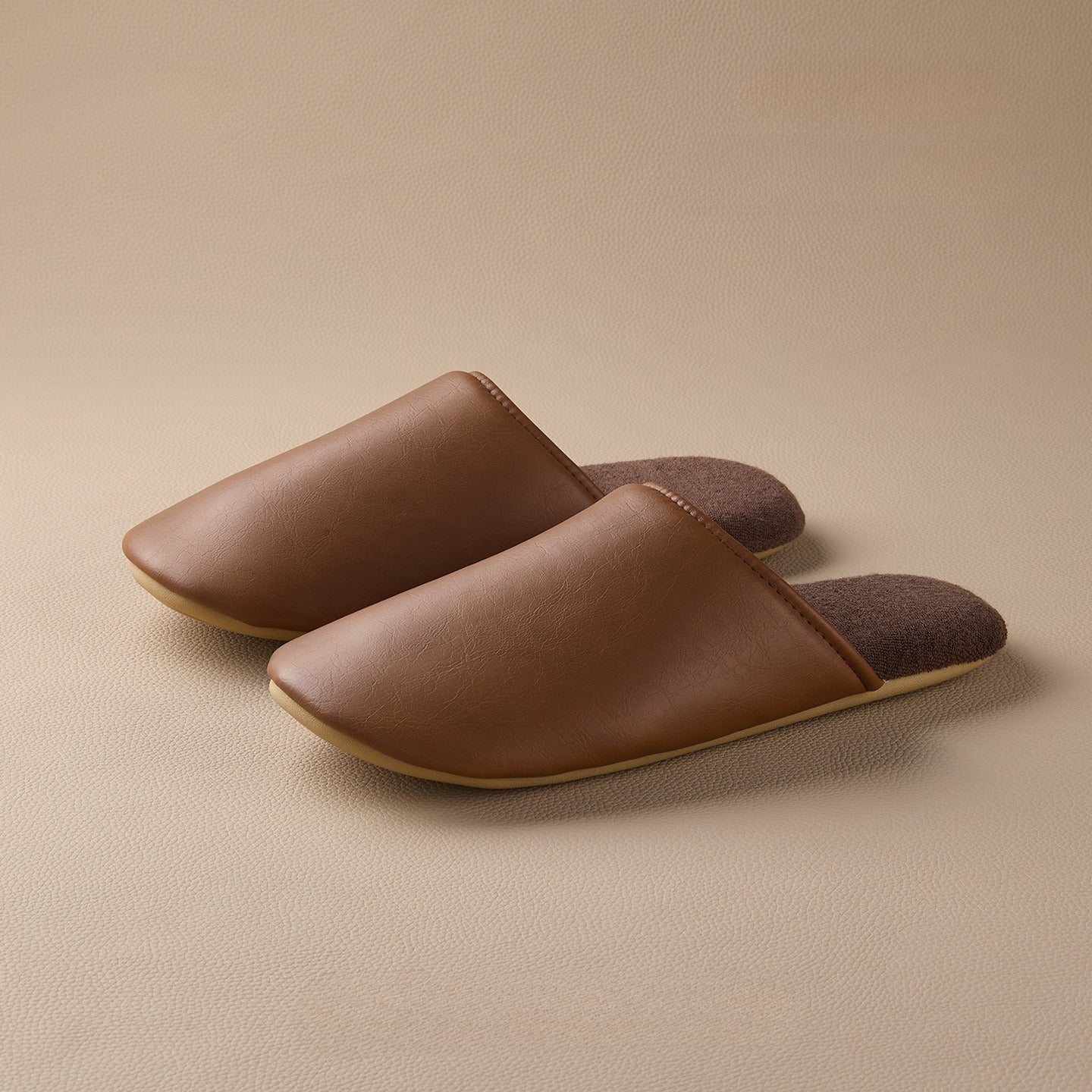 SLIPPER ベージュ Quiet closed-toe indoor slippers with soft cushioned feel – Hello