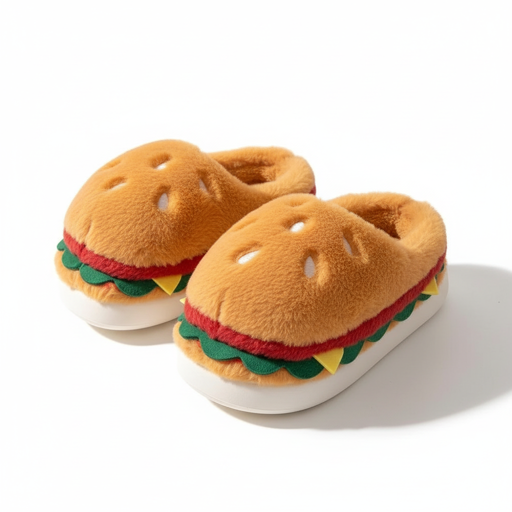Toasty Burger Slippers – Cozy & Juicy Design for Fun-Loving  display picture 1